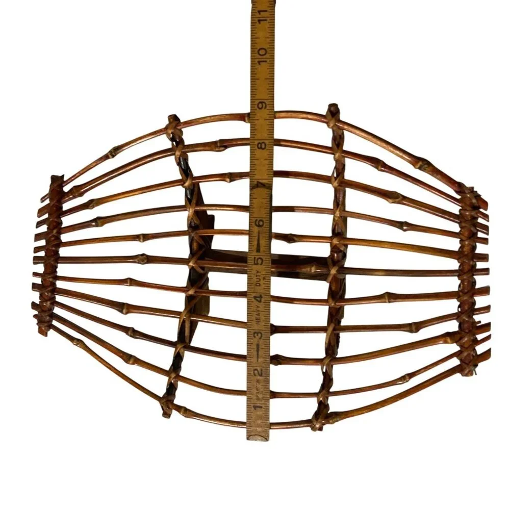 Bamboo Centerpiece Fruit Basket Rustic Home Decor.